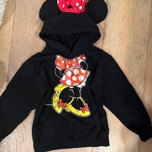Authentic Disney Park Black Hoodie with Minnie Mouse Design small